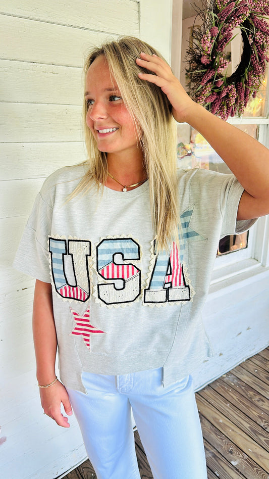 Simply Southern Patchwork USA Tee