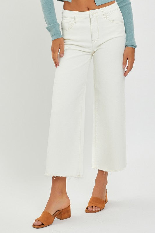 Cream Tummy Control Cropped Jeans