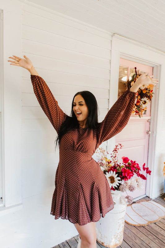 Polka Dot Flared Mini Dress