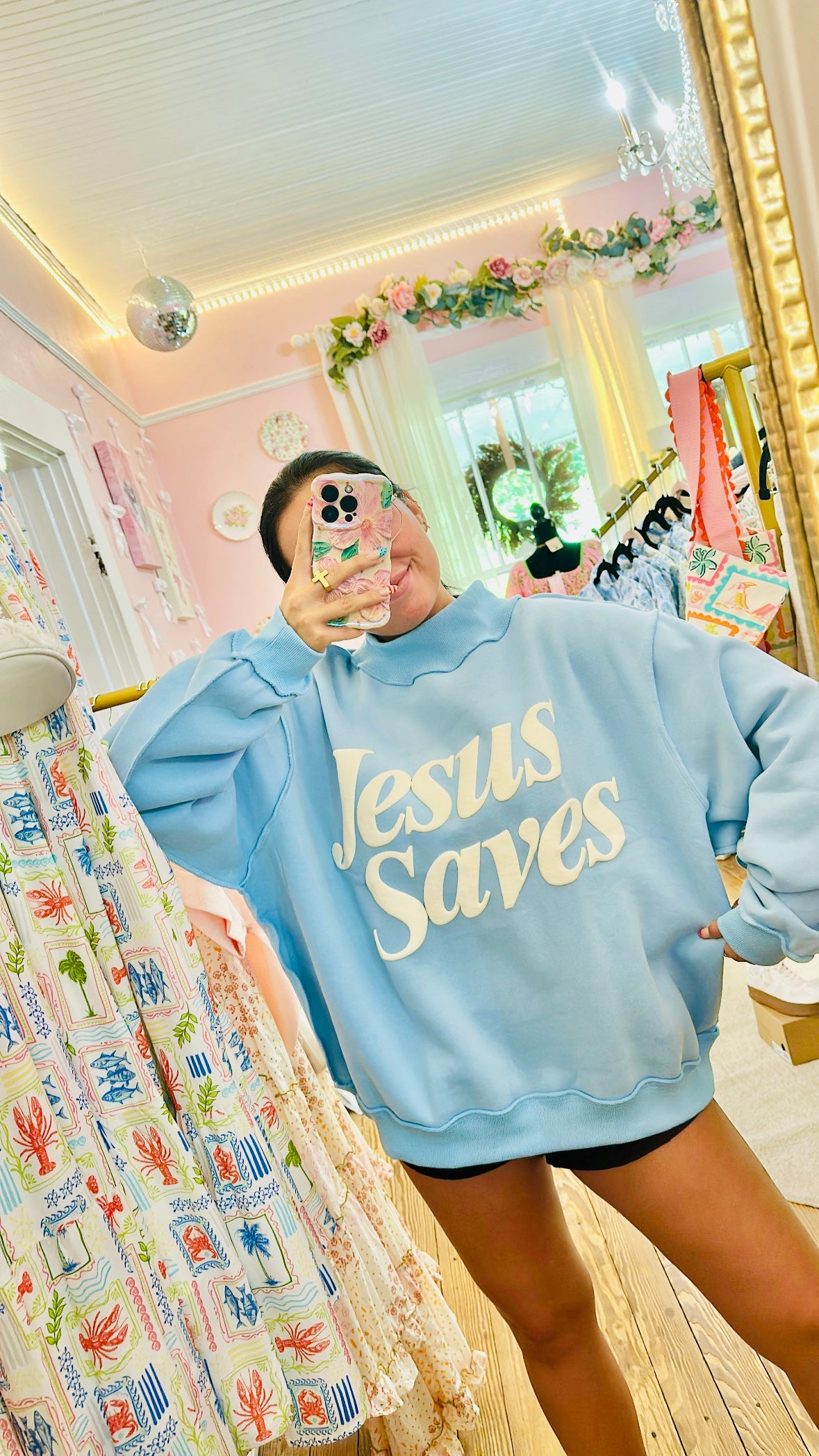 Jesus Saves Mock Neck Sweatshirt