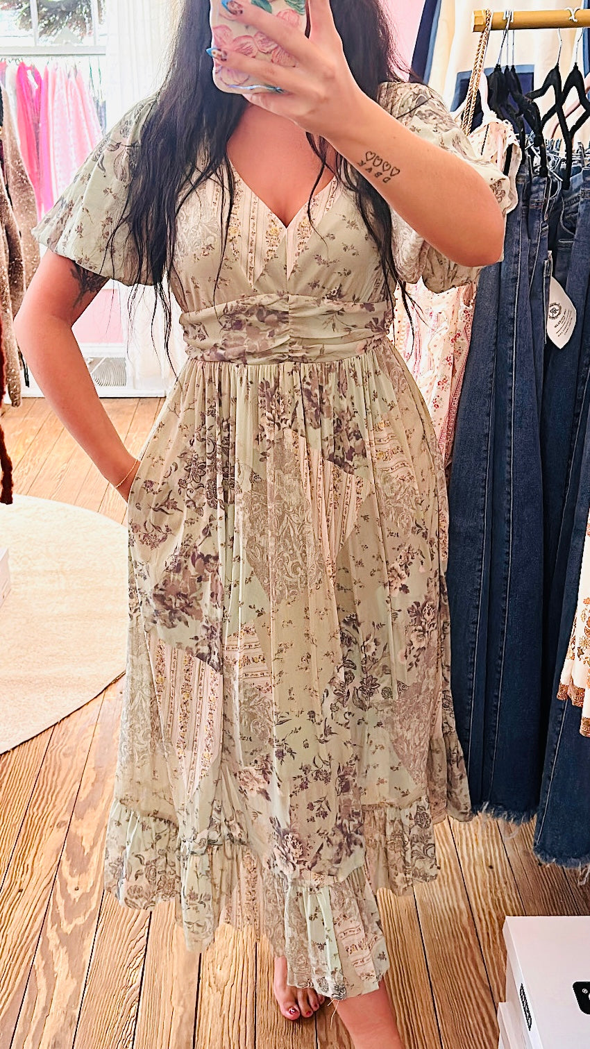 Blushing Meadow Midi Dress