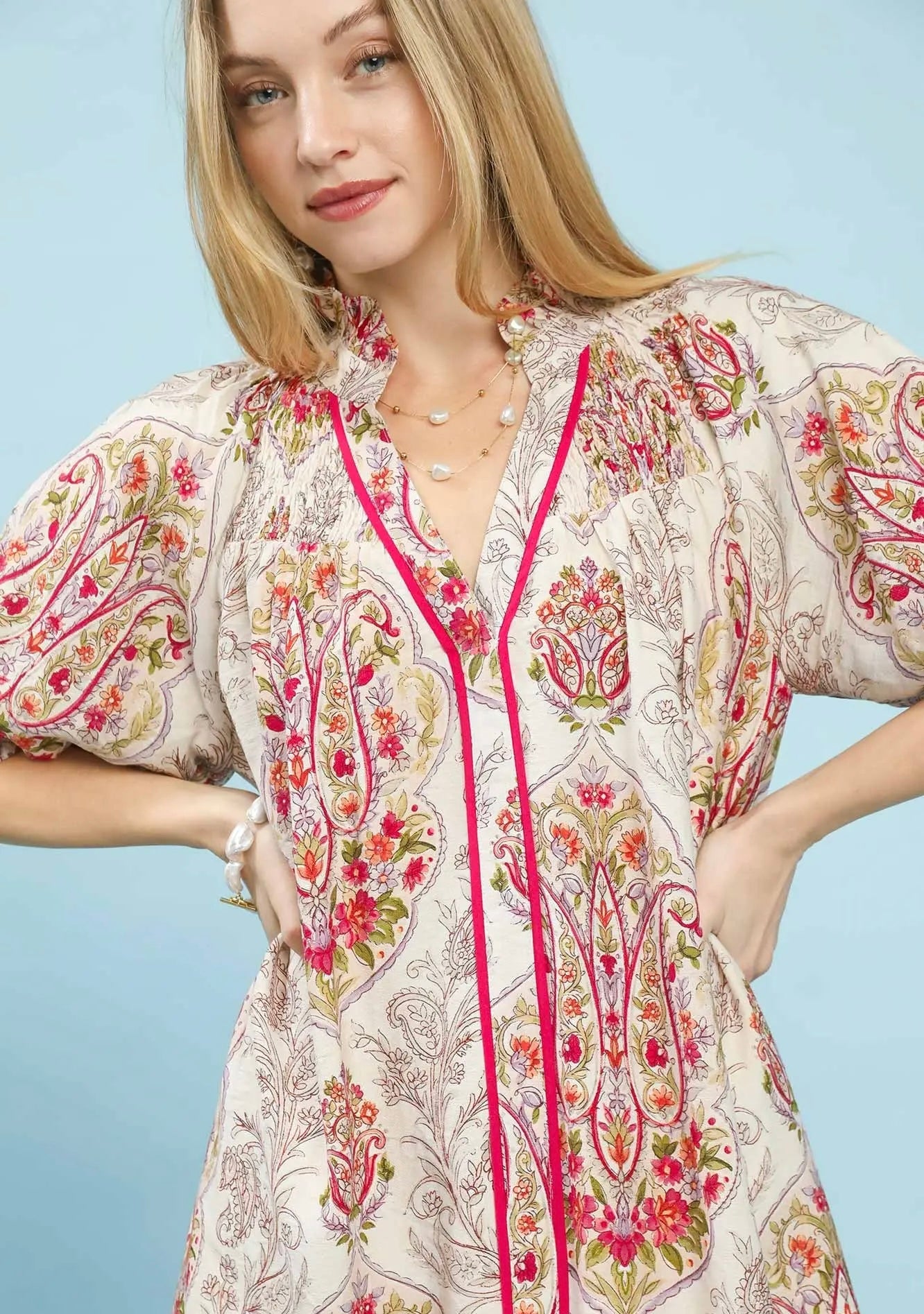 Blush-berry Paisley Dress