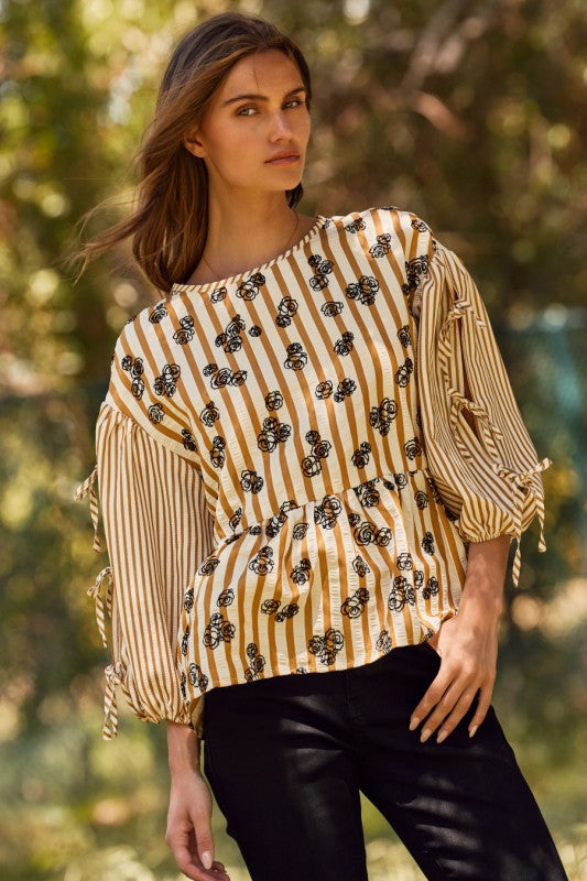 Striped Peplum Top