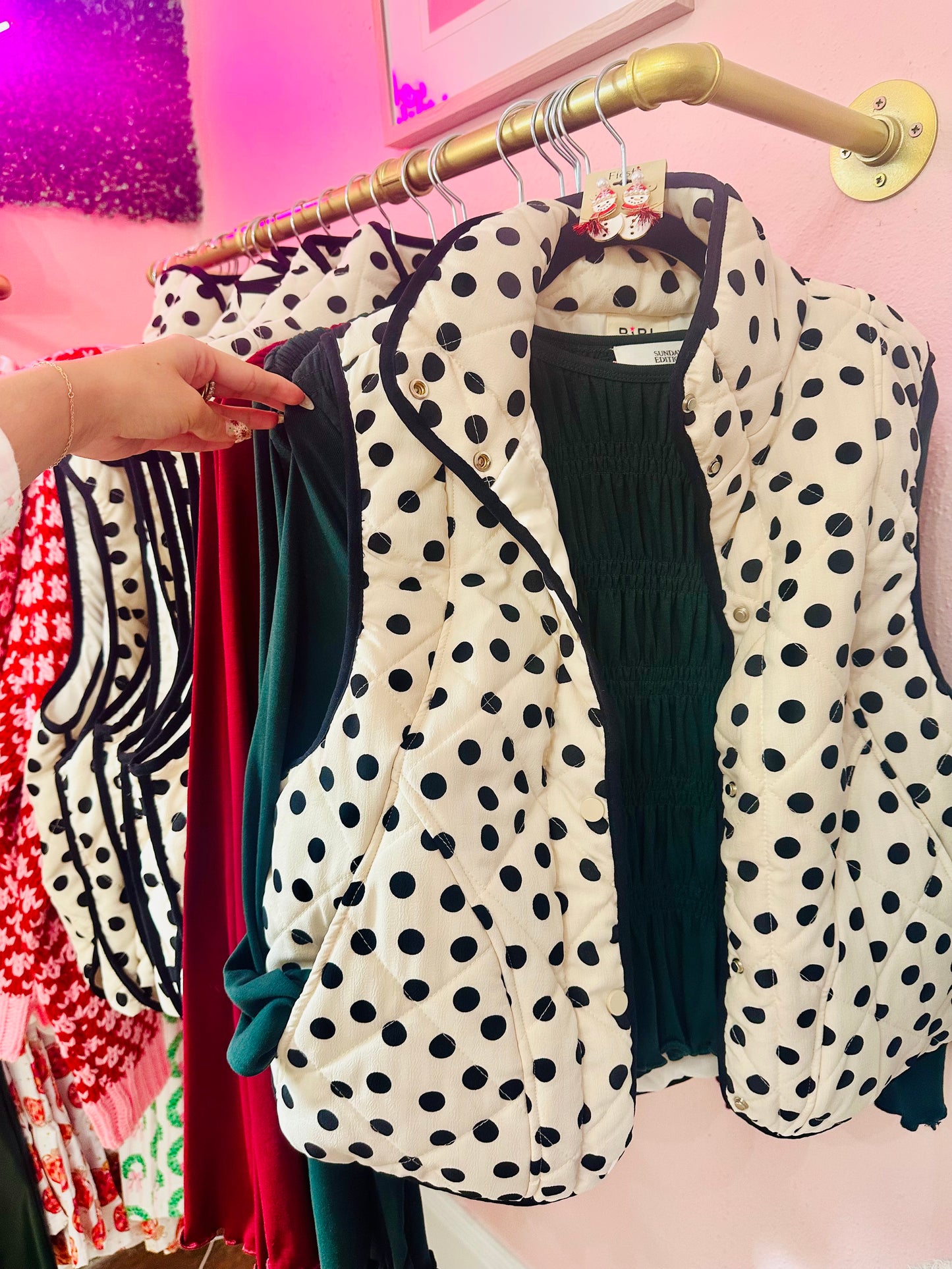 Polka Dot Quilted Vest