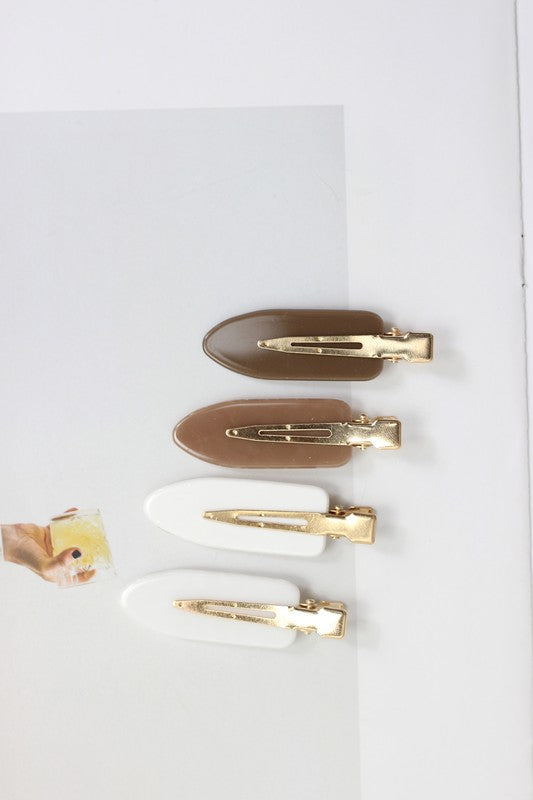 Marble Resin Hair Clip Set