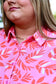 PLUS-Coral Pink Button Down Dress