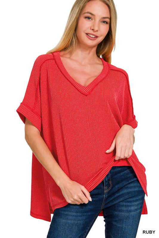 Raised Rib Short Sleeve