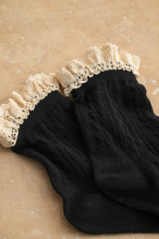 Crochet Trim Socks