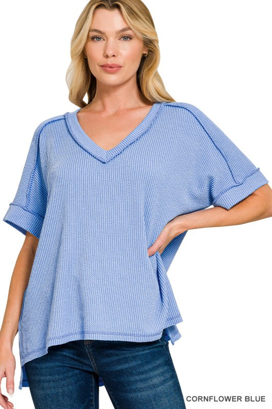 Raised Rib Short Sleeve