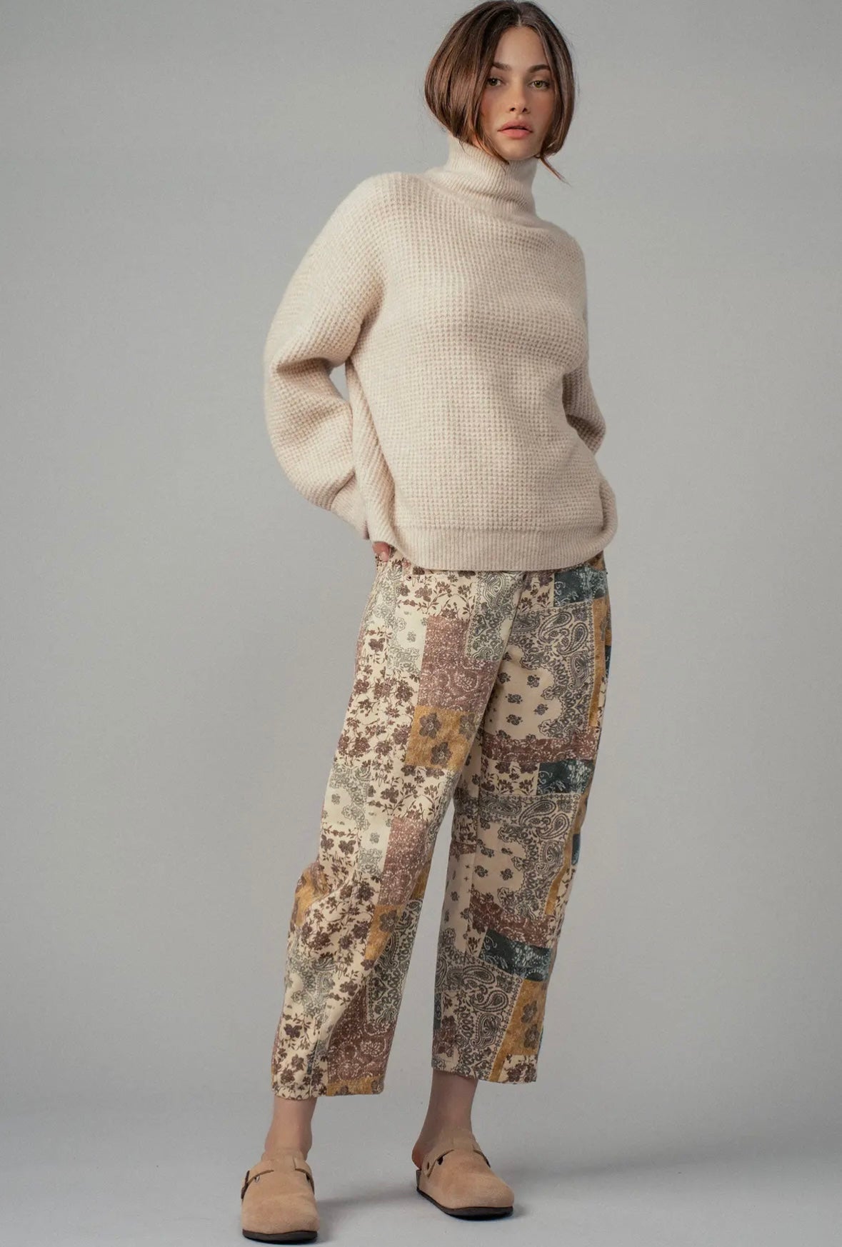 Boho Patchwork Wide Leg Pants