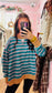 Color Contrast Stripe Sweatshirt