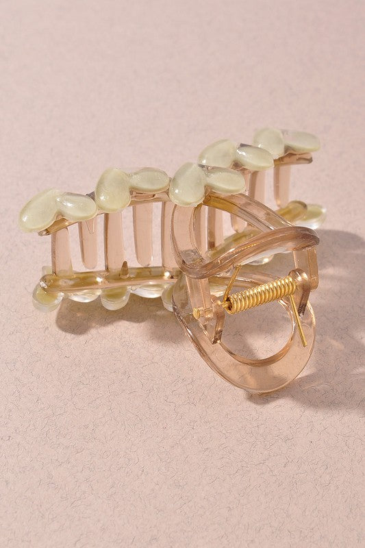 Olive Heart Shaped Claw Clip