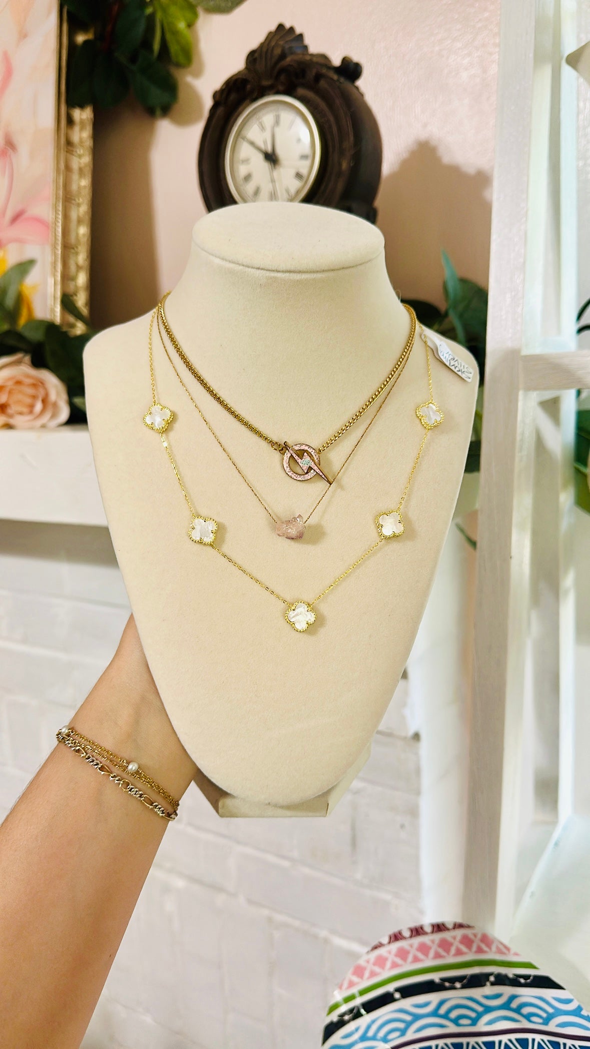Clover Station Chain Necklace