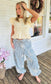 Cream Smocked Ruffle Top