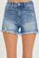 Shredded Side Slit Shorts