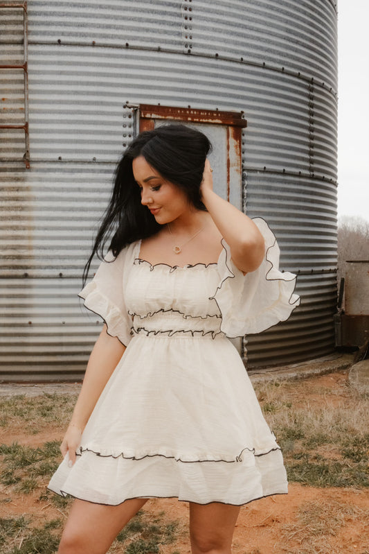 Black & Cream Mini Dress
