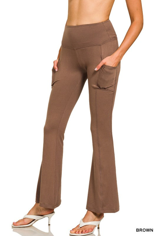 Microfiber Flare Pants