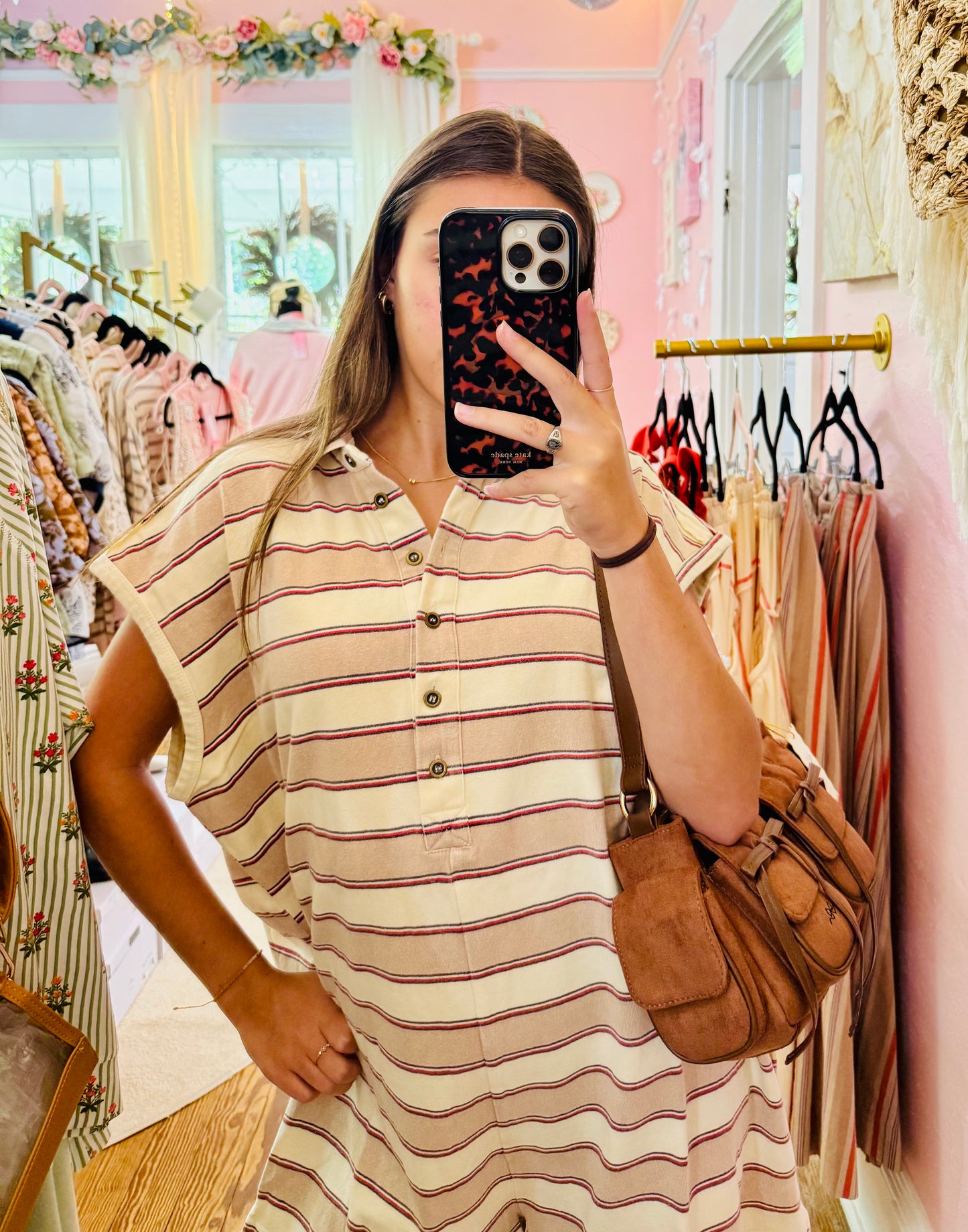 Sleeveless Polo Stripe Romper