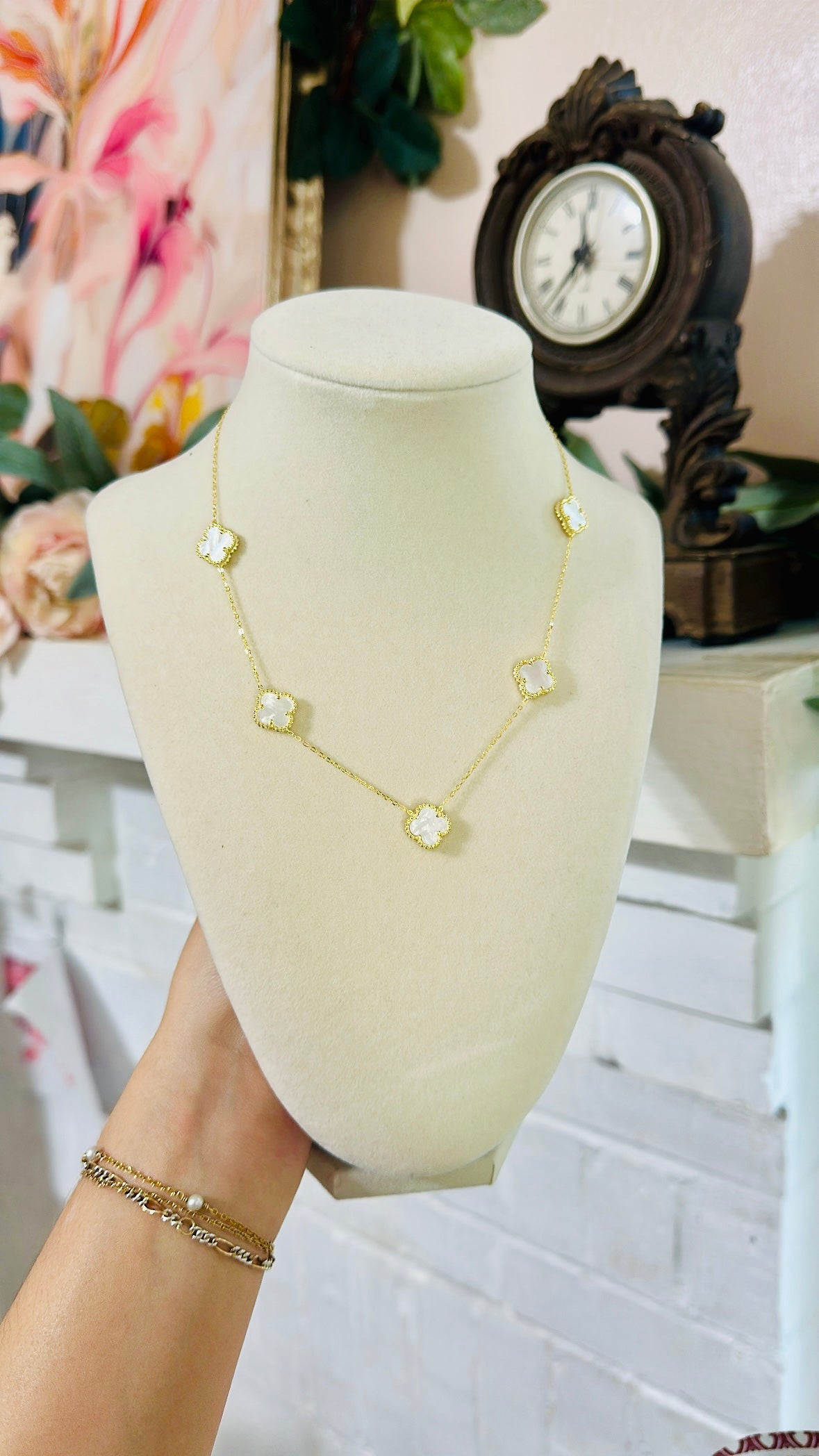 Clover Station Chain Necklace