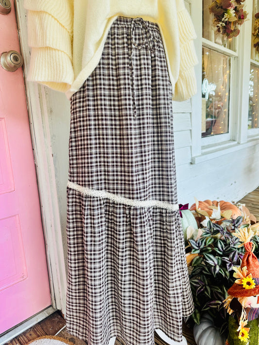 Ellis Plaid Maxi Skirt