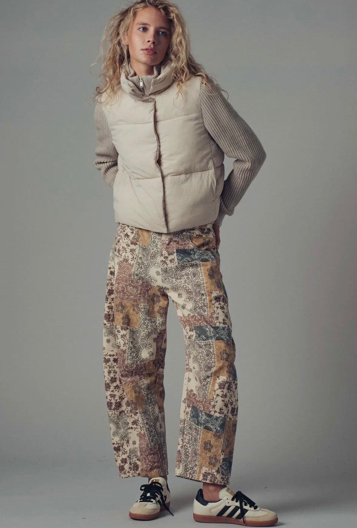 Boho Patchwork Wide Leg Pants