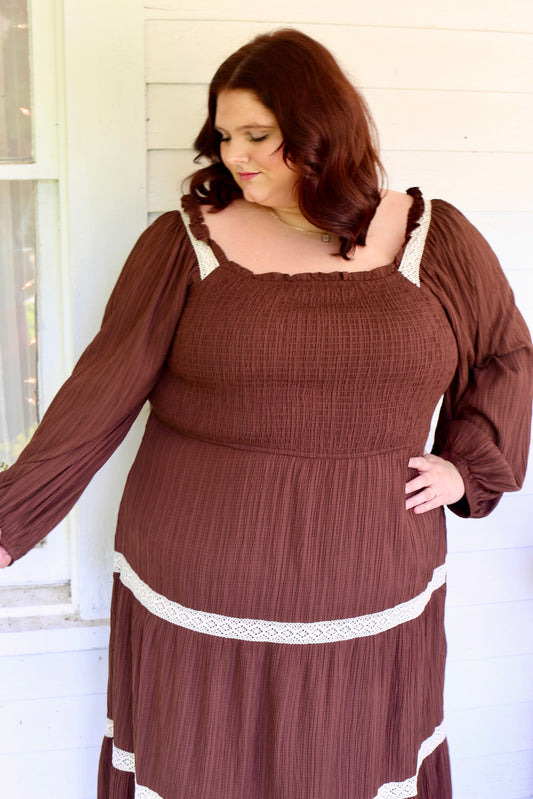 PLUS- Melanie Smocked Dress