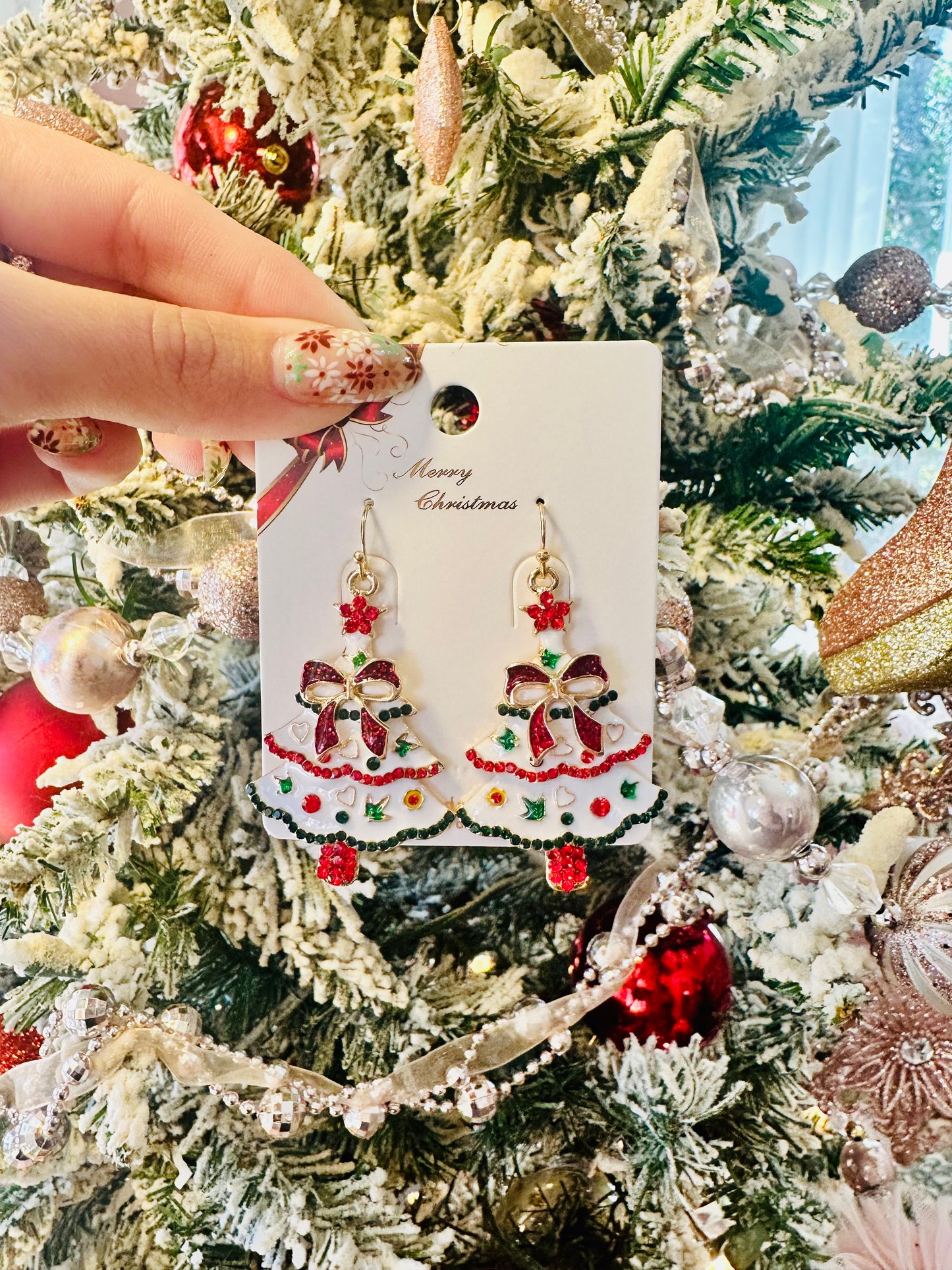 Bow Christmas Tree Earrings