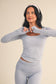 Jersey Square Neck Long Sleeve Top