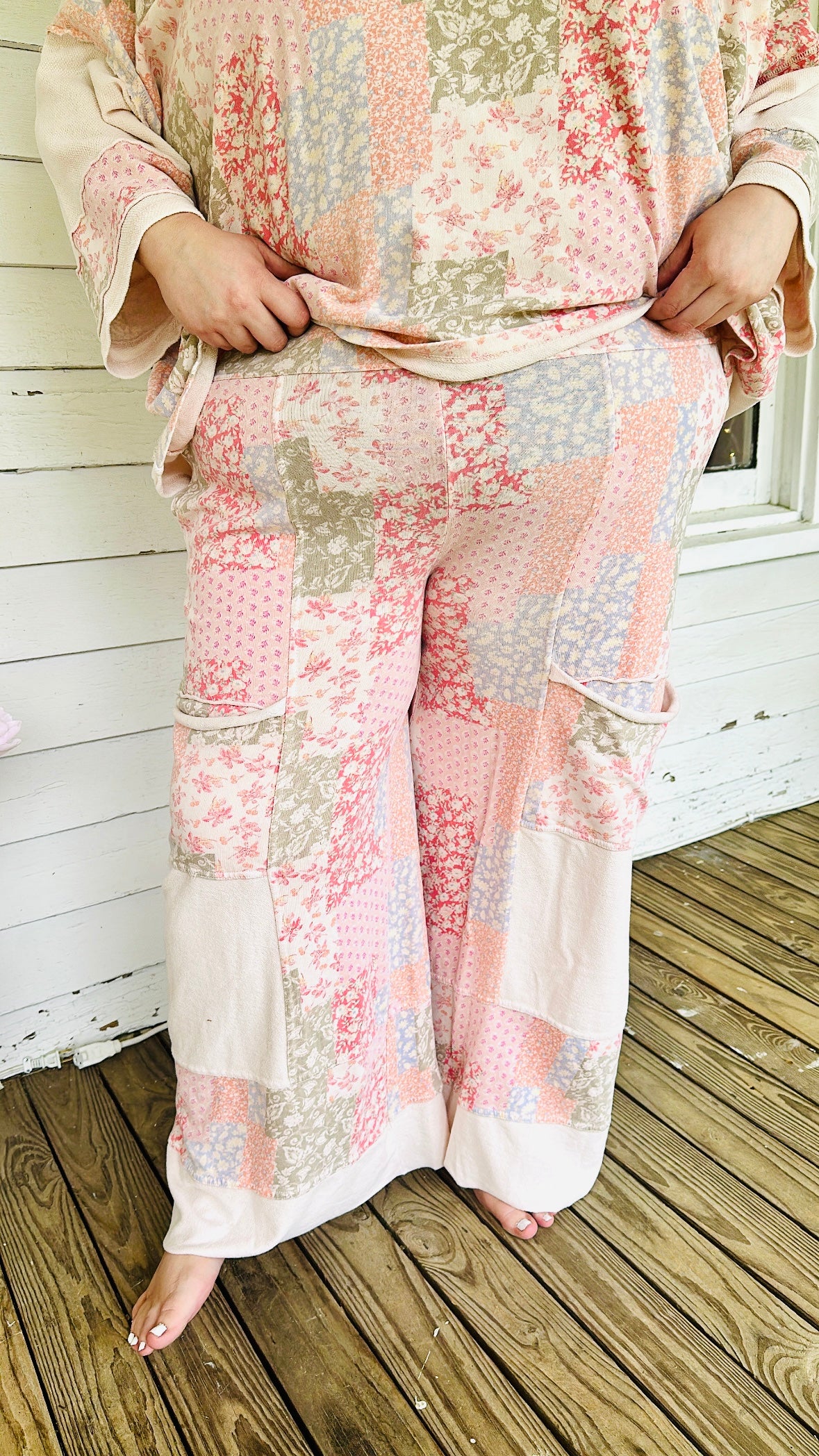 Pink Polly Patchwork Print Pants