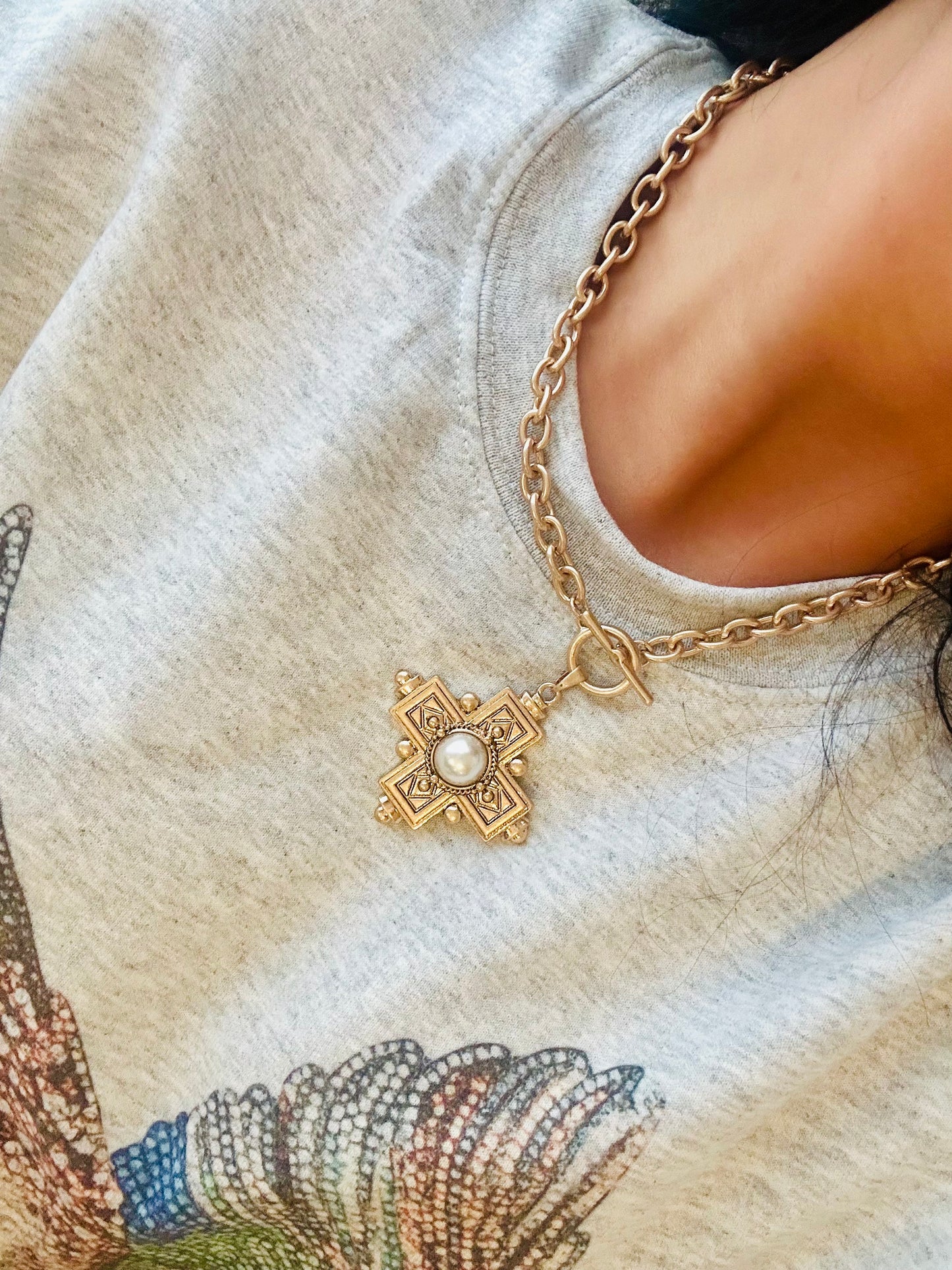 Decorative Cross Necklace