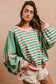 Blush & Emerald Stripe Top