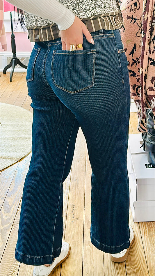 Risen Dark Denim Detailed Jeans