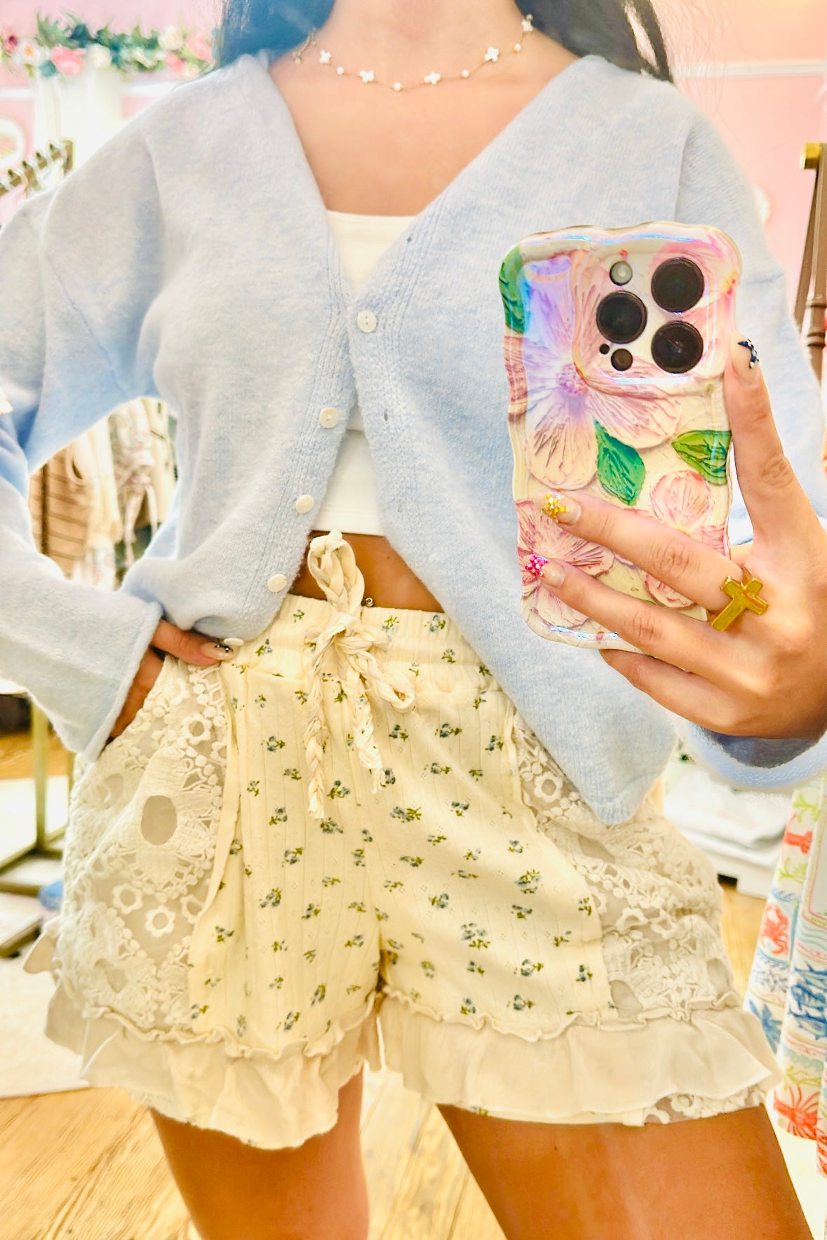 Something Blue Lace Shorts