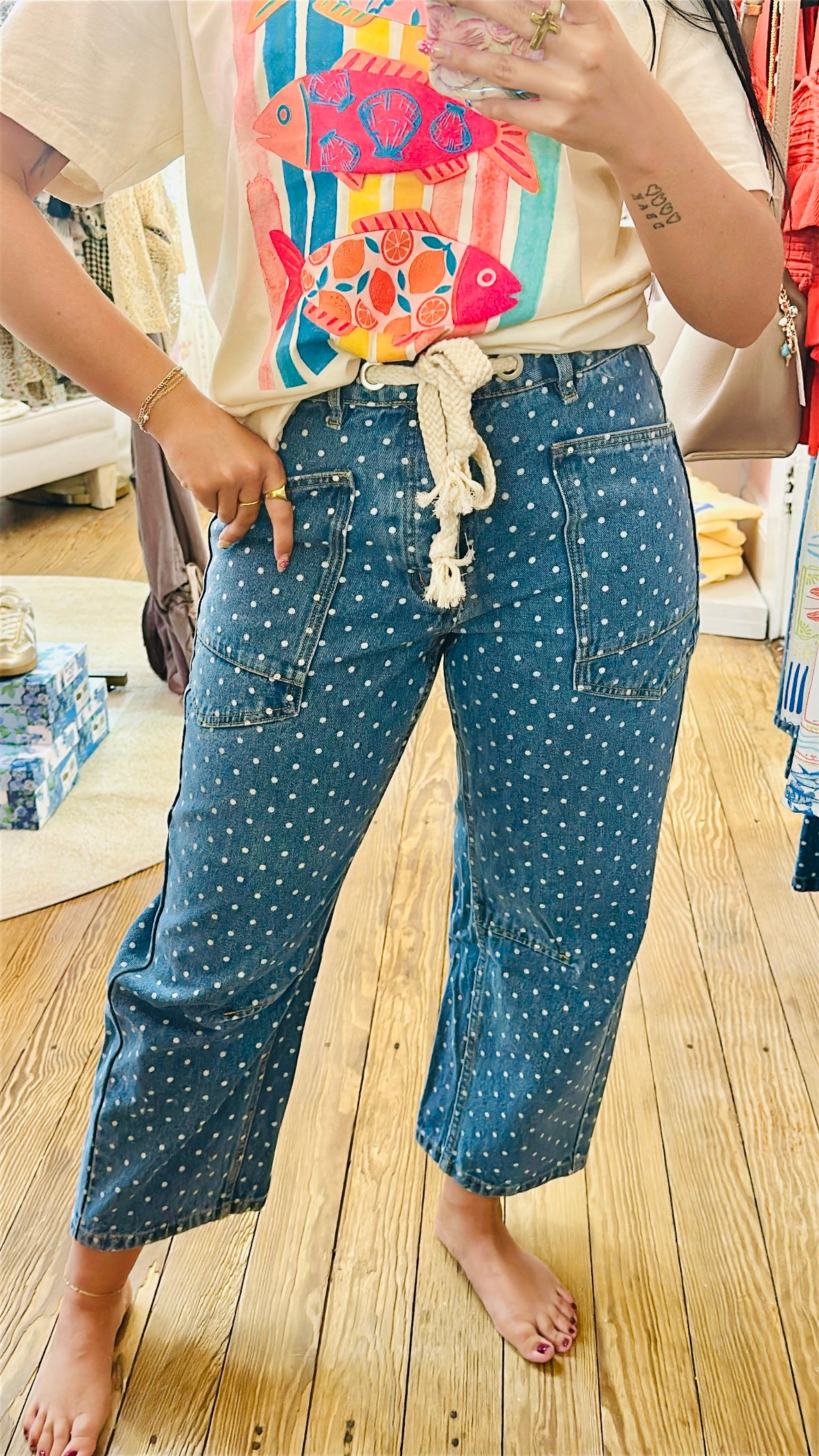 Dot Wash Denim Pants