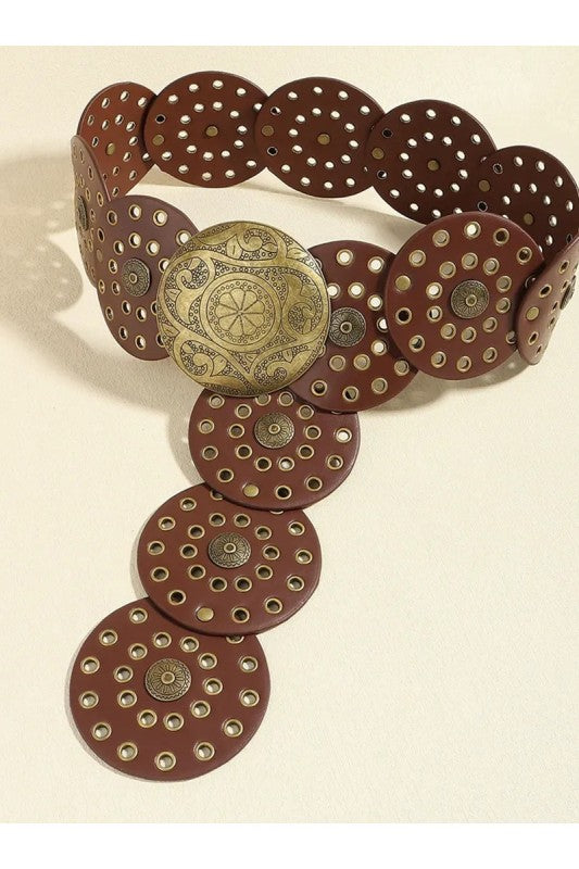 Metallic Western Wide Belt