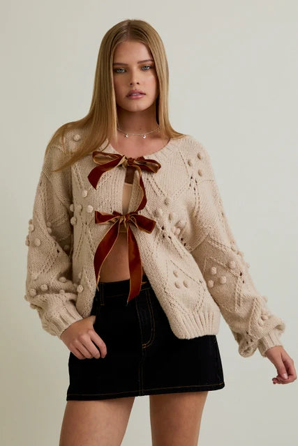 Velvet Tie Cardigan