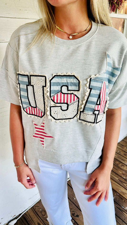 Simply Southern Patchwork USA Tee