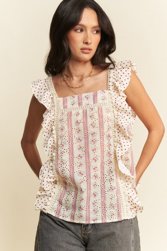 Ladylike Ruffle Sleeve Top