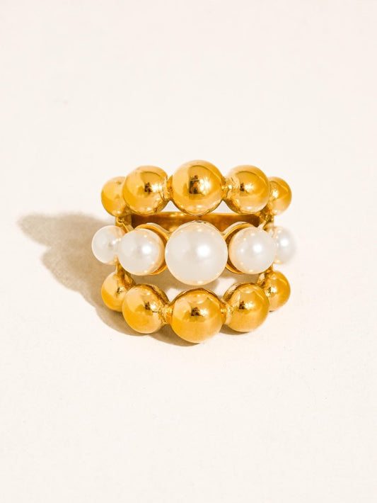 Pearl Beaded Statement Ring