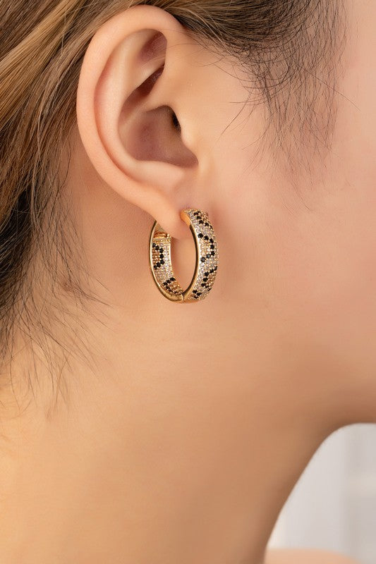 Zirconia Leopard Hoops