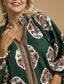 PLUS-Boho Floral Print Tunic Top