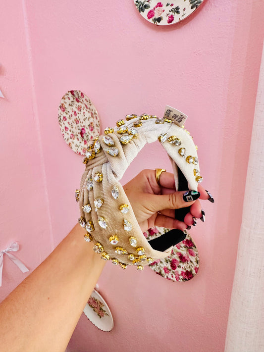 Rhinestone Velvet Headband