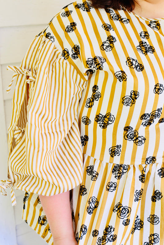 Striped Peplum Top