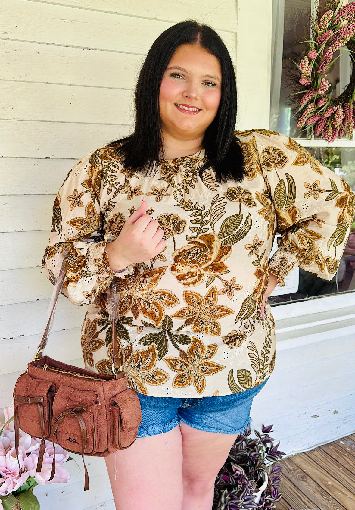 PLUS-Golden Garden Blouse