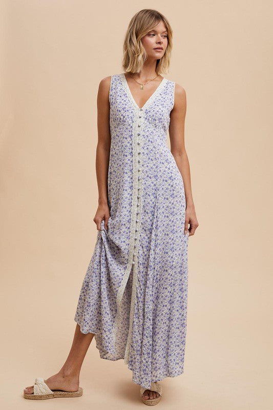 Indigo Floral Maxi Dress