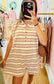 Sleeveless Polo Stripe Romper