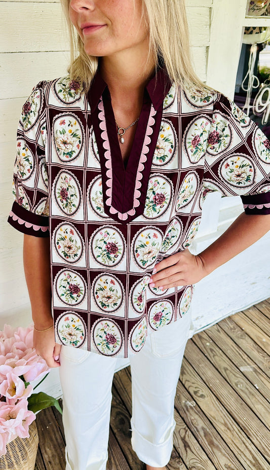 Burgundy Belle Blouse