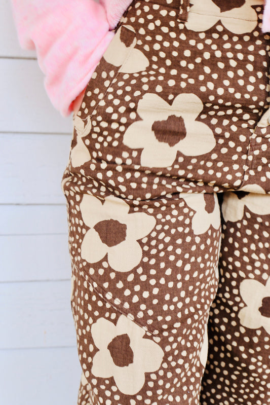 Coco Brown Floral Pants