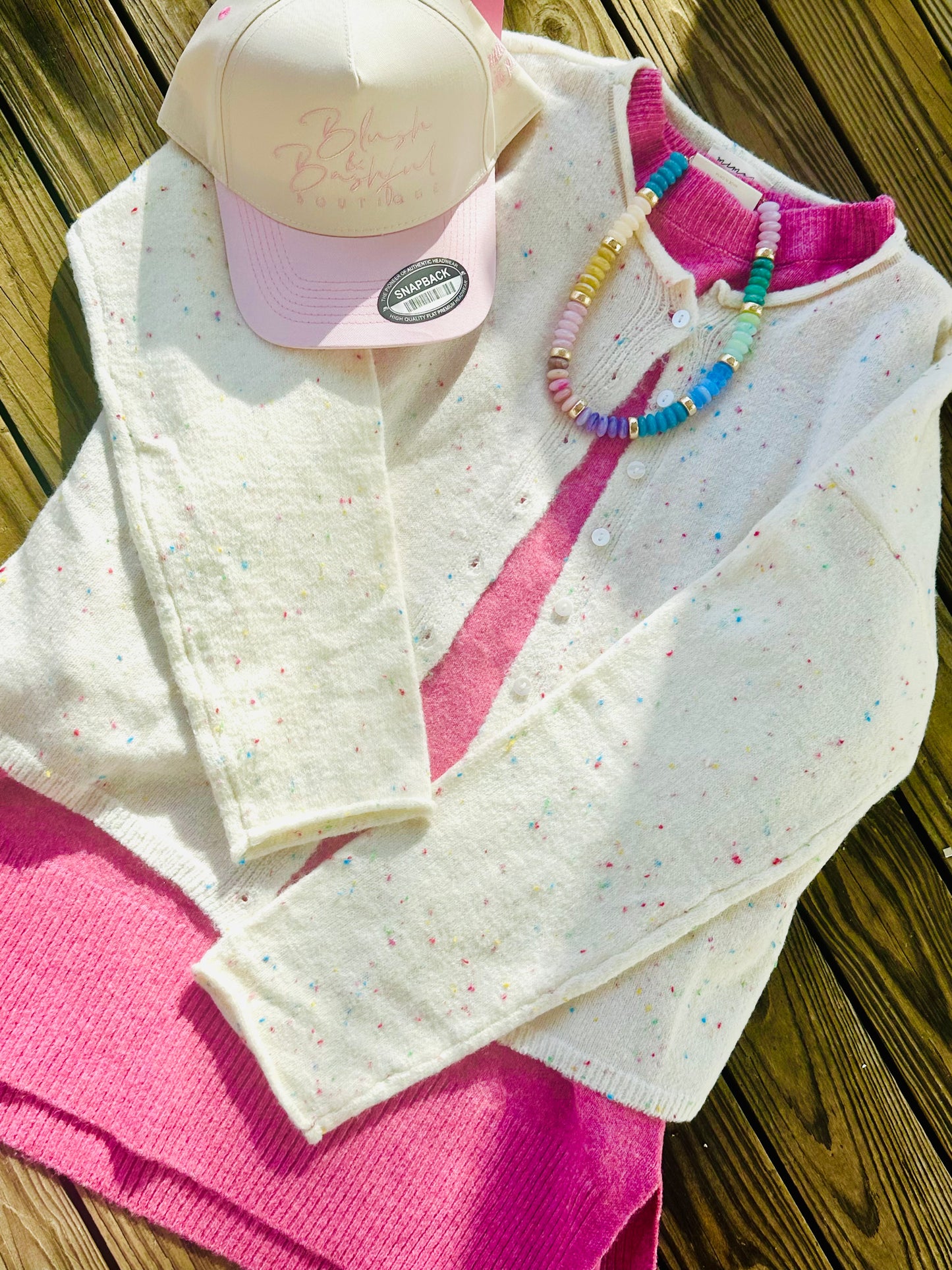 Speckled Button Down Cardigan