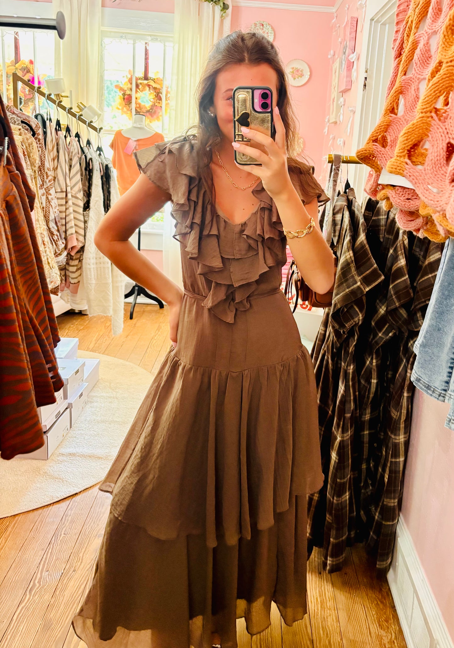 Champagne & Chocolate Tiered Dress